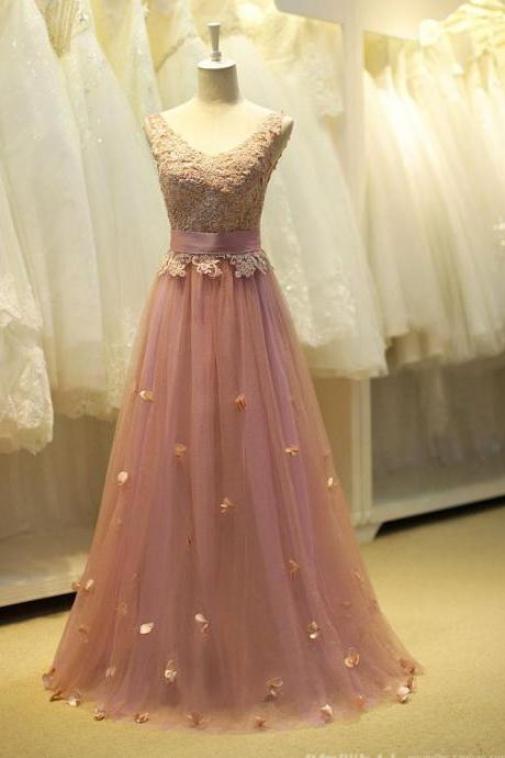 Pink Lace Fairy Tale Prom Formal Evening Dress,pl0483