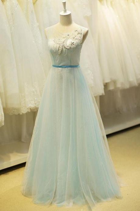 Ice Blue Fairy Tale Formal Prom Evening Dress,pl0487