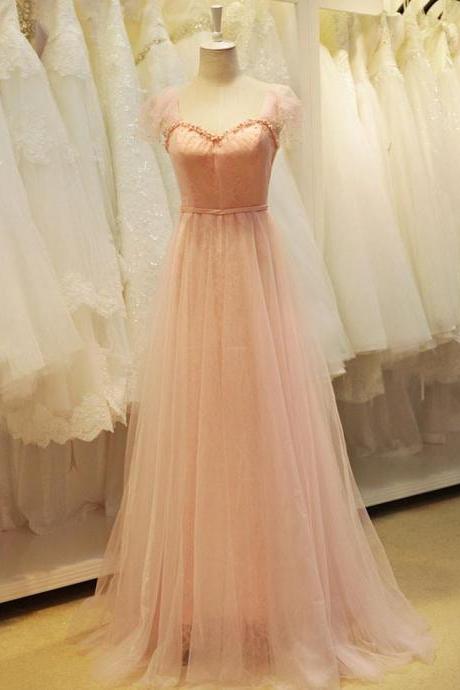 Blush Pink Fairy Tale Formal Prom Evening Dress,pl0489