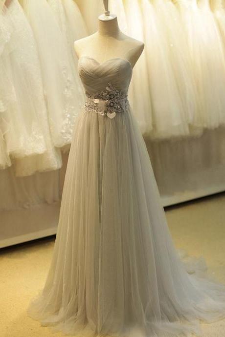 Strapless Gray Long Formal Prom Evening Dress,pl0490