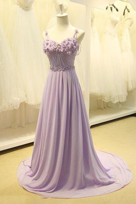 Long Violet Chiffon Formal Prom Evening Dress,pl0496