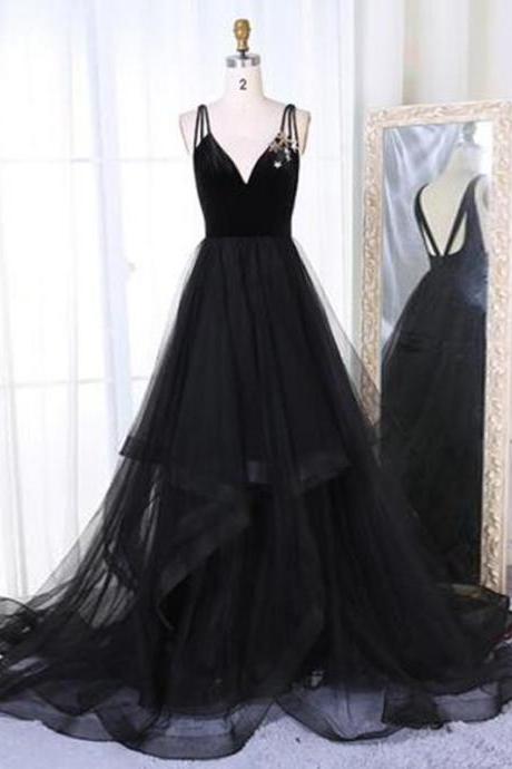 Chic Black Prom Dress Modest Simple Long Prom Dress,pl0724