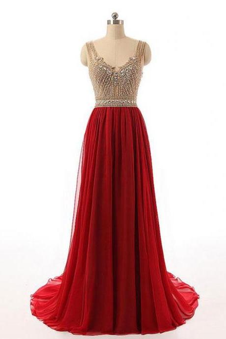 Chic Red Prom Dress Modest Beautiful Beautiful Long Prom Dress,pl0726