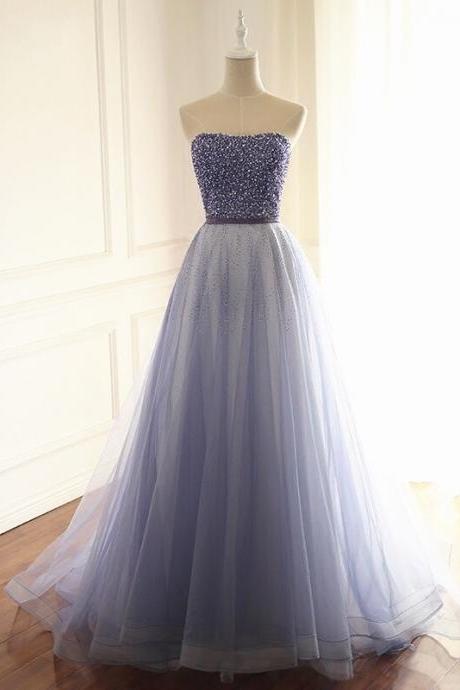 Elegant Lavender Sweetheart Long Prom Dress With Sequins,pl0765