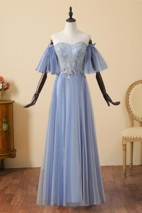 Steal Blue Sweetheart Tulle Long Prom Dress,pl0776