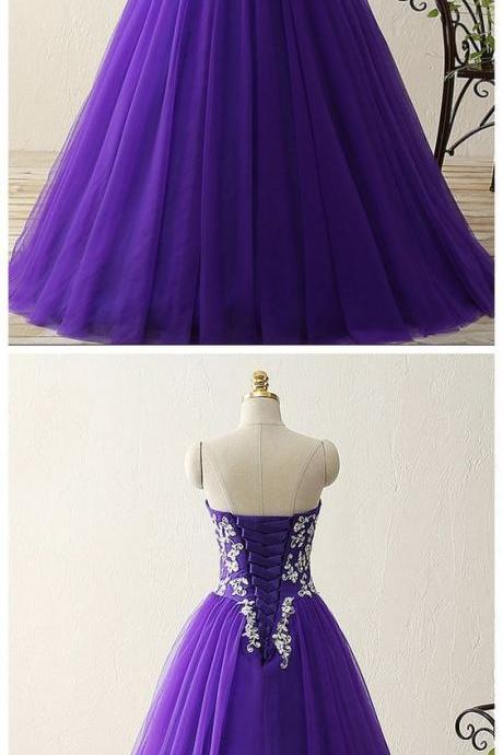 Charming Prom Dress, Sweetheart Crystal Beads Satin Tulle Floor Length Ball Gown Vintage Dress,pl0874