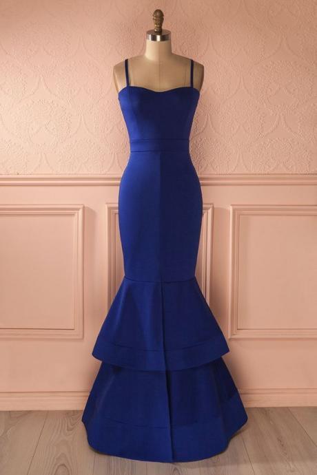 Spaghetti Prom Dress,Royal Blue Prom Dress,Mermaid Prom Dress,Fashion Prom Dress,PL0890