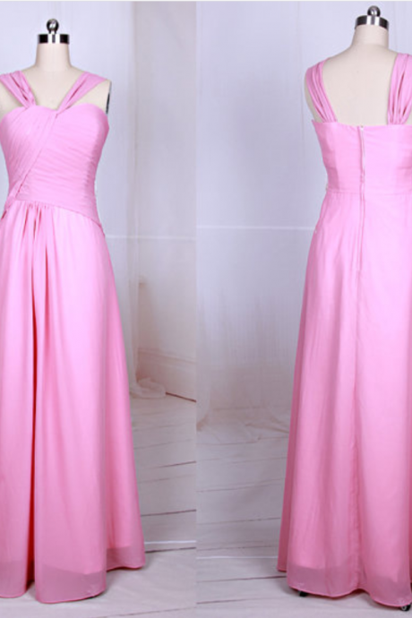 Pink Prom Dresses,prom Dress,simple Prom Gowns,charming Sweetheart Chiffon Prom Dresses,pl0973