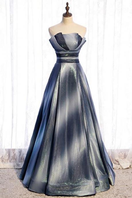 A-line Strapless Pleats Sleeveless Prom Dress,pl1185