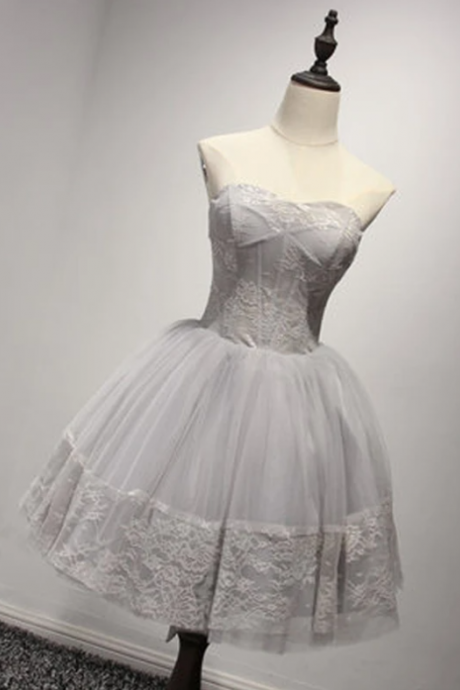 A-line Strapless Short/mini Sleeveless Tulle Homecoming Dress/short Dress ,pl1732