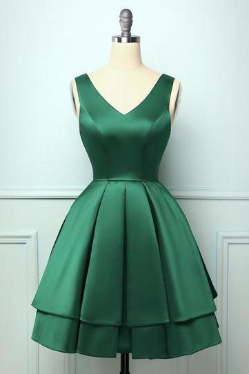 Green Satin Short' Homecoming Dress,pl1796