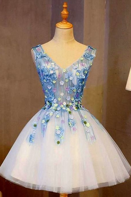 Cute Dresses, Homecoming Dress Blue, Lace Dresses, Dresses Short,pl1870