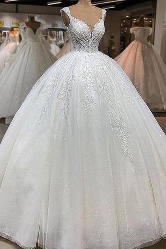 White Long Ball Gown Prom Dresses,pl1906