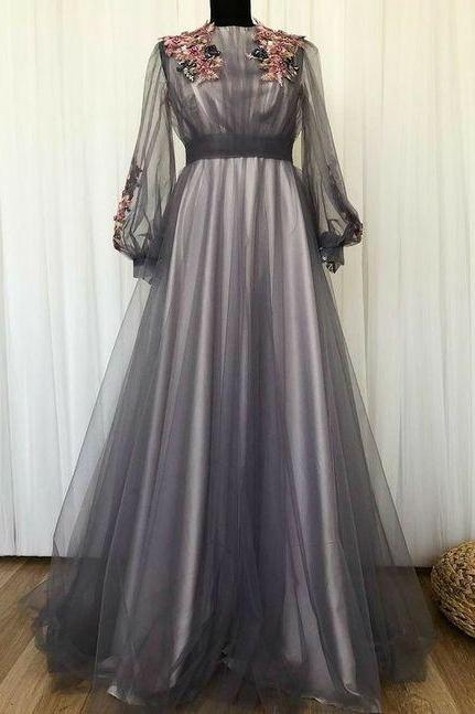 Arrive Long Sleeve Evening Dress Prom Dress ,pl2199