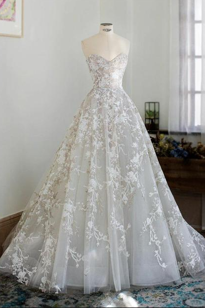 Unique Wedding Gown Lace Wedding Dress Princess Gown Prom Dress,pl2398