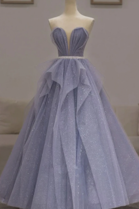 Purple Sweetheart Sequin Long Prom Dress Purple Formal Dress,pl2422