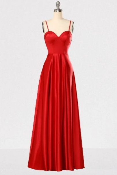 Sweetheart A-line Red Long Prom Dress,pl2520