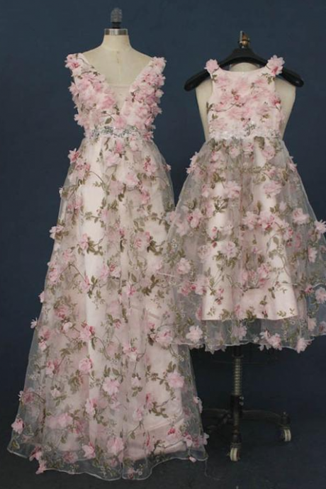 Beautiful Prom Dress A-line V-neck Flower Lace Prom Dress/evening Dress,pl2555