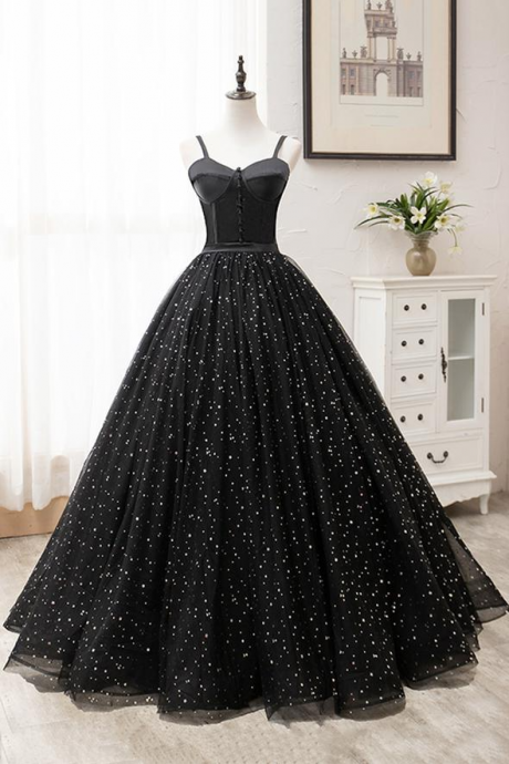 Black Tulle Long Ball Gown Dress Formal Dress,pl2569