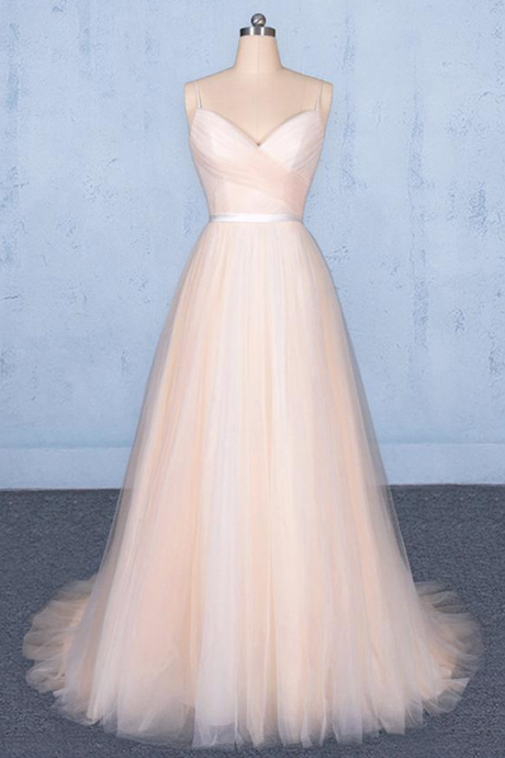 Pink Tulle Long Prom Dress Pink Evening Dress,pl2571