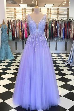 V-neck Prom Dresses, Long Prom Dress, Prom Dress,pl2634