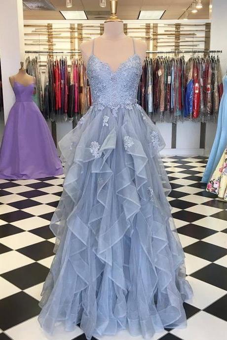Spaghetti Straps Ball Gown Prom Dresses, Long Prom Dress, Ball Gown Prom Dress,,pl2636