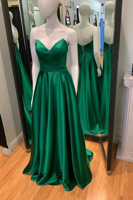 Elegant Sweetheart Green Long Formal Gown,pl2743