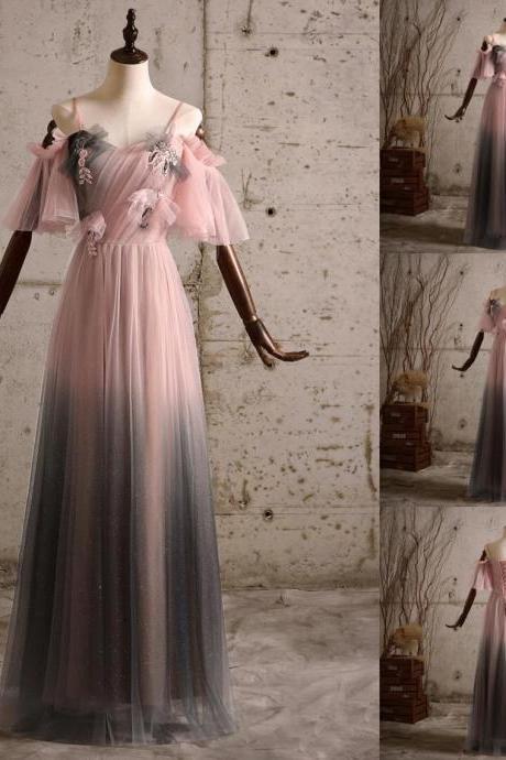 Custom Prom Gown Fairy Dress Pink Color Spaghetti Straps Dress Sweetheart Sequined Dress With Appliques Sleeveless Women Long Sexy Dress,pl2883