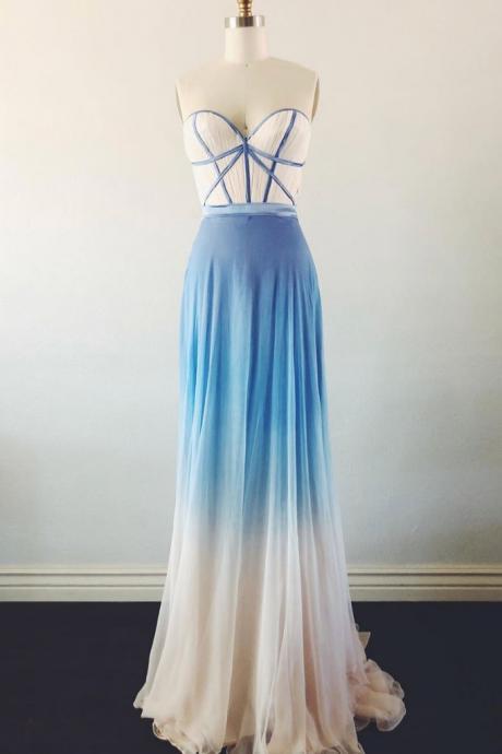 Simple Sweetheart Neck Blue Long Prom Dress. Blue Evening Dress,pl2948