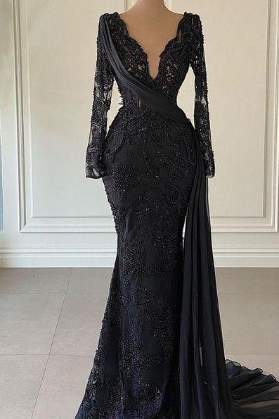 Black Long Prom Dress Evening Formal Dress,pl3167