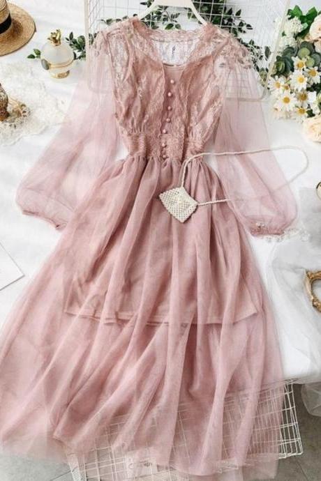 Aesthetic Cottagecore Clothing Vintage Dress,pl3250