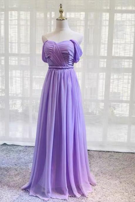 Style, Purple Bridesmaids Dress,chiffon Evening Dress ,custom Made, ,pl3358