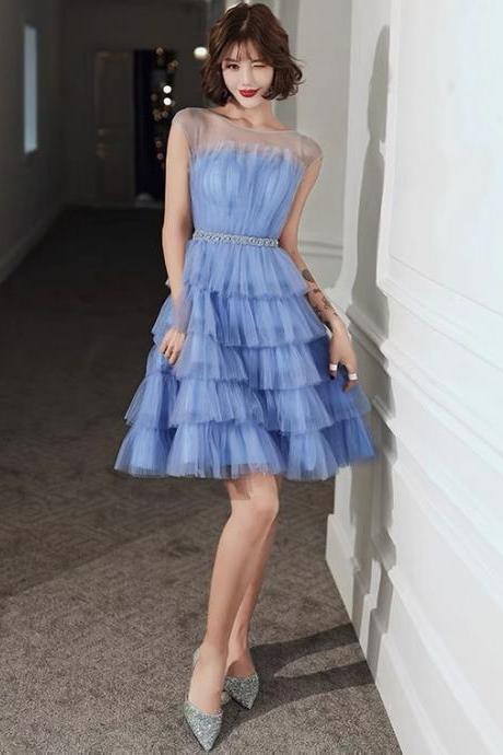 Little Blue Evening Dress, Style, Fairy Homecoming Dress, Graduation Dress,custom Made,pl3434