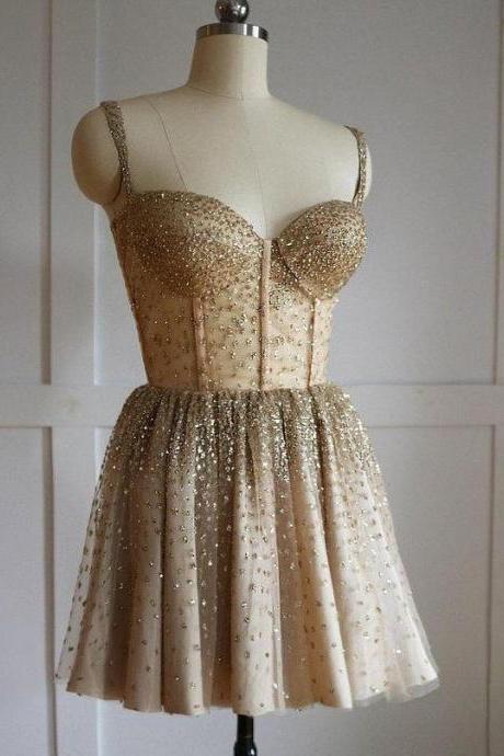 Shimmer Dress A-line Homecoming Dress,pl3543