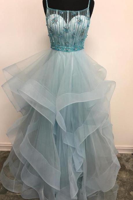 Princess Straps Green Prom Dress.PL3576
