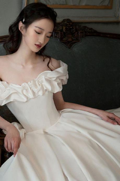 Off Shoulder Wedding Dress,ball Gown Bridal Dress ,custom Made.pl3601
