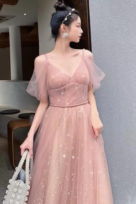 , Fairy Dream Dress, Off Shoulder Party Dress, Pink Princess Dress,custom Made,pl3606