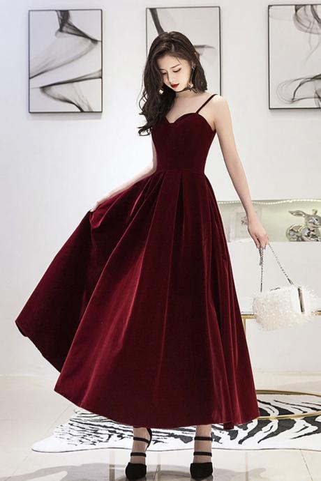 Burgundy Velvet Short Prom Dress Burgundy Evening Dress,pl3725