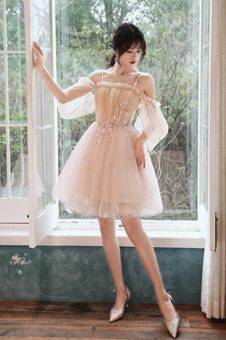 Cute Tulle A Line Short Prom Dress Homecoming Dress,pl3826