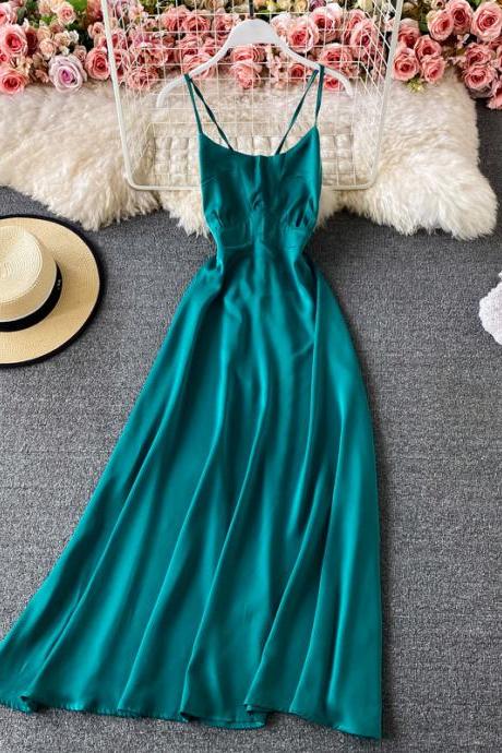 Beach Dress, Super Fairy Dress, Seaside Vacation Spaghetti Strap Dress,pl3888