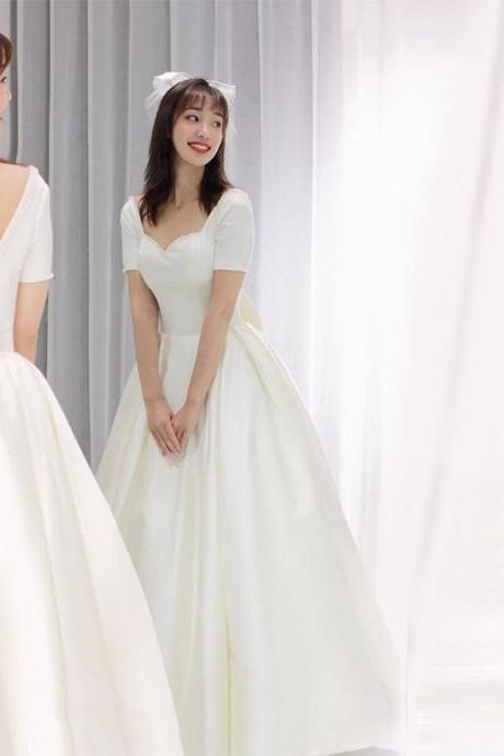 Short Sleeve Wedding Dress,ball Gown Bridal Dress,custom Made,pl3903