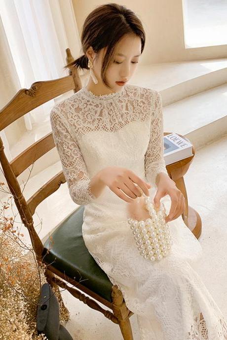 Long Sleeve Bridal Dress,lace Wedding Dress,custom Made,pl3904