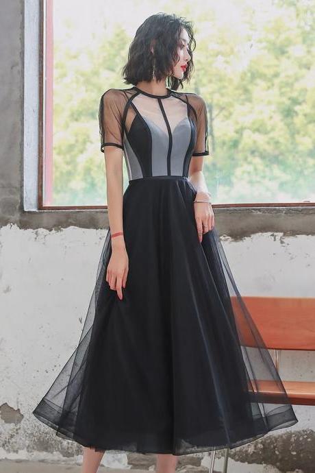 Black Little Evening Dress , Temperament,socialite Party Dress, High Quality Texture Dress,custom Made,pl3943