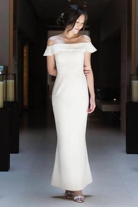 ,mermaid Wedding Dress, Satin Bridal Dress,floor Length ,custom Made,pl4013