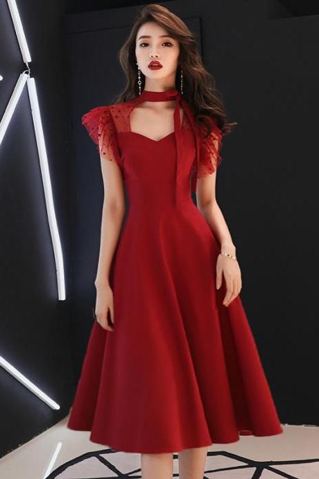 Modern Red Dress, Style, Elegant Midi Dress, Unique Evening Dress,custom Made,pl4031