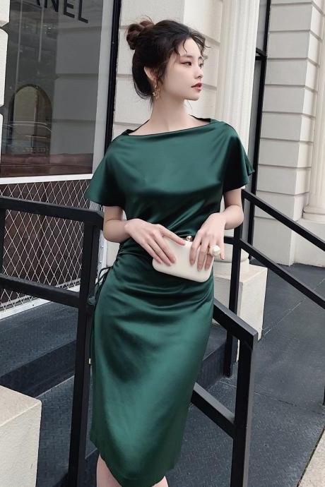 Small Green Evening Dress, Style, Atmosphere Dress, Fashion, Daily Dress,custom Made,pl4098