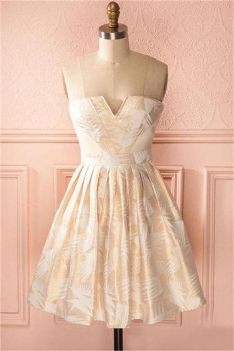 Vintage Cute Short Strapless Homecoming Dresses Cocktail Dresses,pl4132
