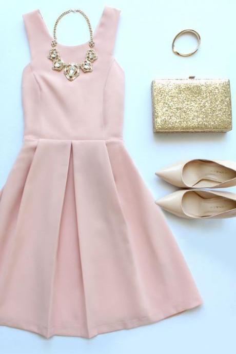 Homecoming Dress,blush Pink Homecoming Dresses,sweet 16 Dress,chiffon Homecoming Dress,cocktail Dress,pl4209