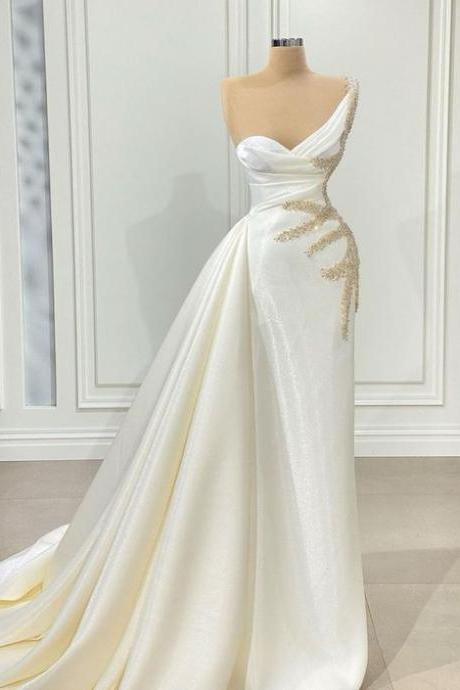 White Dress Long Formal Prom Dresses,pl4252