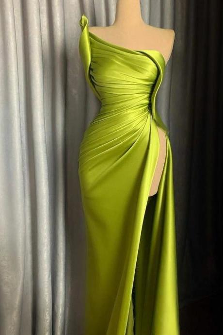 Evening Dress Lemon Green Prom Dresses Evening Gowns ,pl4265
